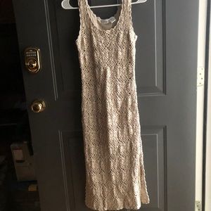 Tan crochet dress